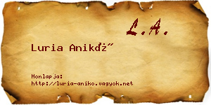 Luria Anikó névjegykártya